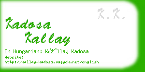 kadosa kallay business card